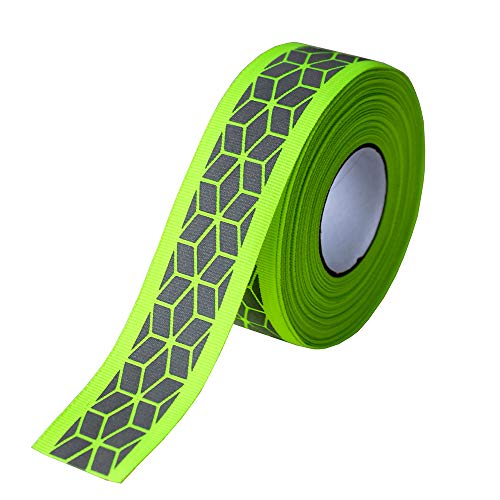 Silbernes reflektierendes Gurtband, DIY-Gewebeband, Zierband zum Aufnähen, 3 cm x 10 m, Grün von JINBING