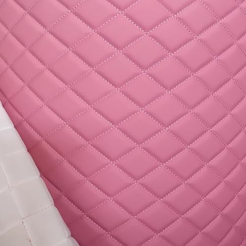 JINDAOSH Kunstleder Leder Stoff Polsterstoff Vinyl Gestepptes Schaumstoff Gewebe 0,6 mm dick Polstermöbel als Meterware für DIY-Möbel Kopfteile Automotive 155 * 100cm(Color:Pink) von JINDAOSH