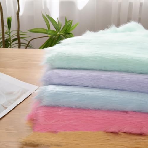 Superweicher Langflor 5cm Kunstfellstoff Fuchs 50cm×180cm Flauschiges flaumiges Kunstfell für Gnome-Cosplay und DIY-Projekte(23 gray blue) von JINDAOSH
