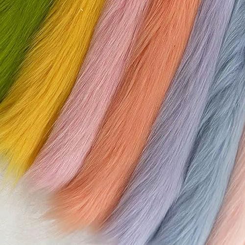 Vorgeschnitten Langer Flor 5cm Kunstfell aus Fuchsfell 20cm×50cm Shaggy Craft Kunstfell für Gnomen-Cosplay und DIY-Projekte Dekoration Cosplay(1 Coffee White) von JINDAOSH