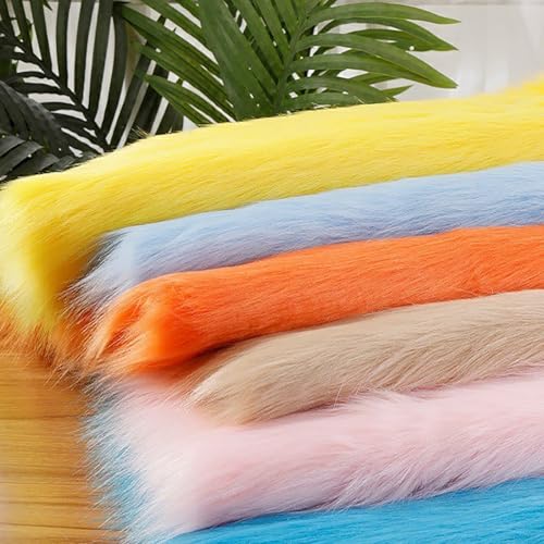 Weicher Kunstfellstoff Fuchs Langer Flor 5cm 50cm*180cm Shaggy-Fell-Patches-Stoff für Gnomen-Tierkostüme Kissen und Dekorationen(9 red) von JINDAOSH