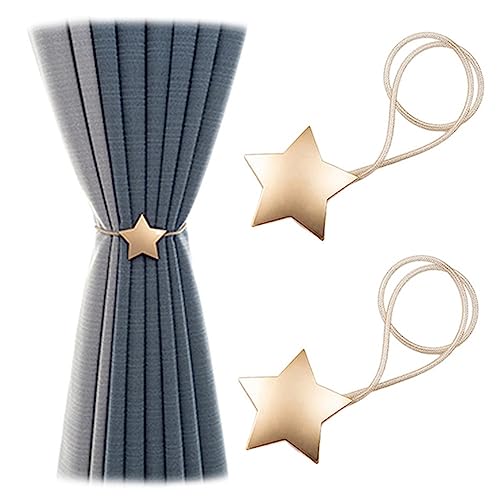 Magnetische Vorhang-Raffhalter, Stern-Mond-Vorhang-Raffhalter, Sterne, magnetische Vorhangschnallen, Haken für Zuhause, Büro, dekorativer Vorhang (guter Stern) von JINDIN