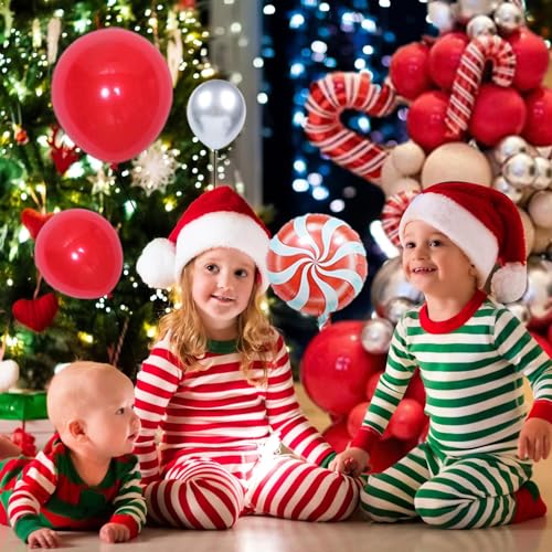 JINGAN Weihnachts-Aufblasballon | Weihnachts-Aufblasset,Rote Latexballons, weihnachtliche Latexballons für Hauseingänge, Innenhöfe, Supermärkte von JINGAN