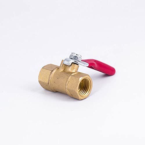 JINGERL 1/4 "NPT weiblicher männlicher Mini Kugelhahn Messing Wasserhahn Wasser Gas Kraftstoff Luft für Luftkompressor Hausgarten (Color : NPT, Size : 1/4") von JINGERL