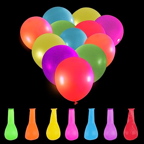 100 Leuchtende Luftballons, Schwarzlicht Deko, Naturlatex Aufblasbar Helium-Ballons, Mehrfarbige Party Zubehör, Bogen Neon-Ballons, Schwimmbad Geburtstag Hochzeit 100 Leuchtende Luftballons, Schwarzlicht Deko, Naturlatex Aufblasbar Helium-Ballons, Mehrfarbige Party Zubehör, Bogen Neon-Ballons, Schwimmbad Geburtstag Hochzeit von JINGIHE