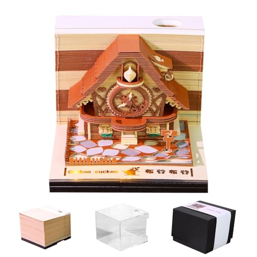 JINGLING 3D-Notizblock 2026 | Kunst zum Gravieren auf Papier mit Deckel aus Acryl | Bürobedarf für Schule Haus Reise Party Dekor Schlafzimmer Schlafzimmer | Dekoration Nursery von JINGLING
