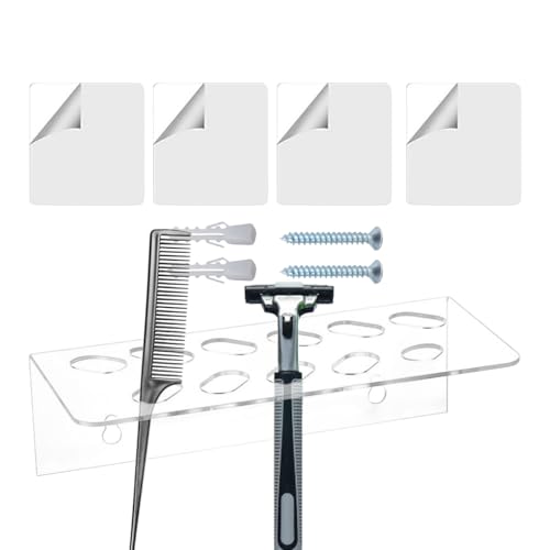 JINGLING Friseurstations-Organizer,Akryl Wandmontage Scherenhalter Mit 11 Löchern - Hausorganisation für Küche Klassenzimmer Büroräume Stylisten Friseursalon Friseur Schlafzimmer und Pflege von JINGLING