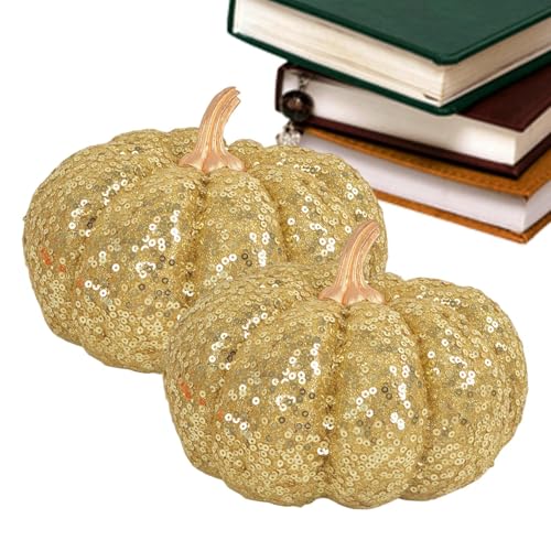 JINGLING Herbstdekoration | s Herbst Pailletten, Dekoration, Saison, 2 Stück, Mittelstücke, Tischdekoration, Partyzubehör für Wohnzimmer, Bauernhof, Küche, Kamin und von JINGLING