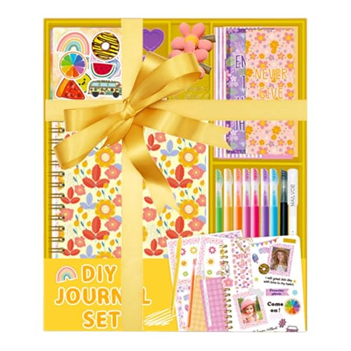 JINGLING Journalisierung Kunst Handwerk Set, Scrapbooking Journal Set für Mädchen - Scrapbook Journal Kit Floral Journal Kit Lustige und wünschenswerte Schreibwaren inkl von JINGLING