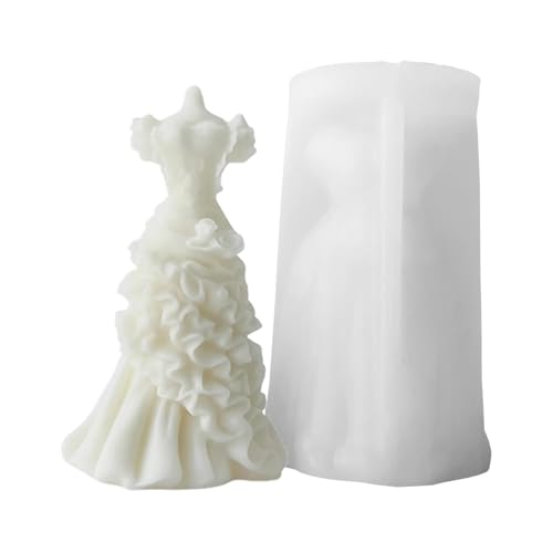 JINGLING Kerzenformen aus Silikon, Kerzenformen für die Kerzenherstellung - Herstellung von Seifenstangen-Formen für Hochzeitskleid | Epoxidharz Formen für Kleid von JINGLING