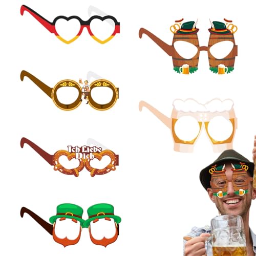 JINGLING Papierbrille, Papierbrille für, dekorative Papierbrille | Dekorative Urlaubsbrille, lustige Kostümbrille für das Bierfest JINGLING Papierbrille, Papierbrille für, dekorative Papierbrille | Dekorative Urlaubsbrille, lustige Kostümbrille für das Bierfest von JINGLING