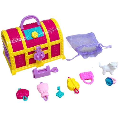 JINGLING Schatzkiste für Mädchen, Schatzkiste für Mädchen, Schmuckorganizer | Schatz-Schmuckkästchen, Spielhaus, Spielzeug, Schatz-Schmuckschatulle für und Mädchen von JINGLING