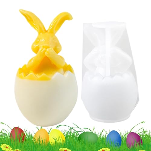 JINGLING Silikonform , Silikon-Kerzenform | Niedliche Kaninchen Silikonform - Osterhasen-Dekorationen, Aromatherapie-Wachsform, Epoxidharz Kerzenformen für von JINGLING