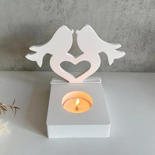 2 Stück Silikon Gießform Kerzenhalter,Silikonformen Gießformen,DIY Vogelkerzenform Silikonform Mit Candlestick,Ostern Silikonformen Gießformen für Gips, Seife, Kerze Ostern Geschenke von JINGTOPS