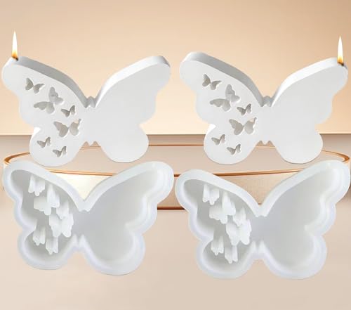Silikonformen Gießformen Gips, Silikonform Weihnachten, Gipsformen zum Gießen, Silikon Gießform für Haus, Weihnachten Kerzenhalter, Weihnachten Laterne, DIY Duftkerzenherstellung (Schmetterling) von JINGTOPS