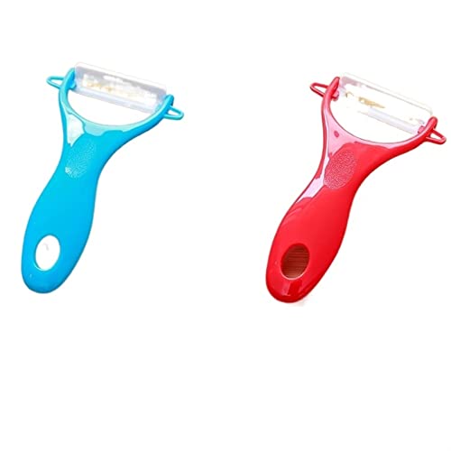 JINGYAN Schäler 1pc Ultra Sharp Obst Apfel Kartoffel Gemüse Keramikschäler Soft Grip Bunte Keramikschäler Küchenwerkzeuge(Blue) von JINGYAN
