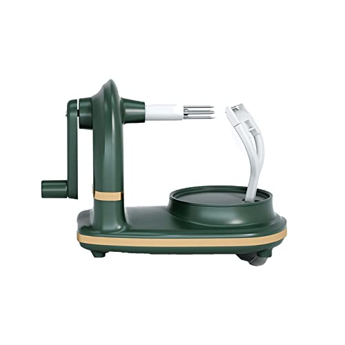 JINGYAN Schäler Handgekurbelter Apfelschäler Edelstahl Obstschneider Schälset kreatives Küchenwerkzeug(Dark Green) von JINGYAN