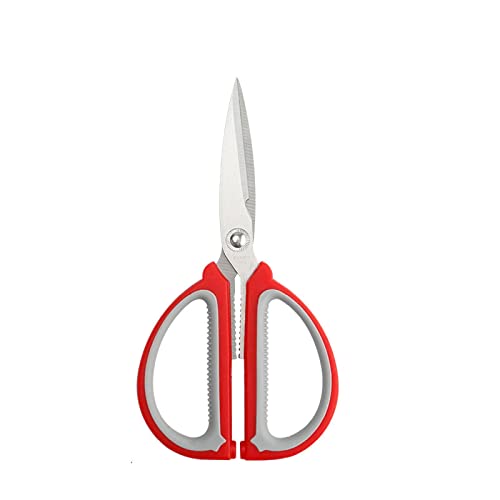 JINGYAN Schere Multifunctional Household Scissors Stainless Steel Two-Color Handle Kitchen Strong Scissors Office Scissors(Red,L) von JINGYAN