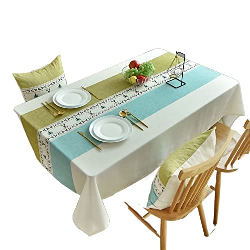 JINGYAN Tischdecken Haushaltsstreifendruck wasserdichte Tischdecke Haushalt Rechteckige Kissen Tuch Net Rot Couchtischtisch(100x130cm) von JINGYAN