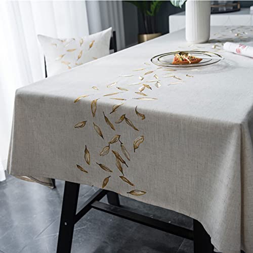 JINGYAN Tischdecken Leinen diamantförmige geometrische gestickte wasserdichte Tischdecke Square Tuch(Style 2,135x220cm) von JINGYAN