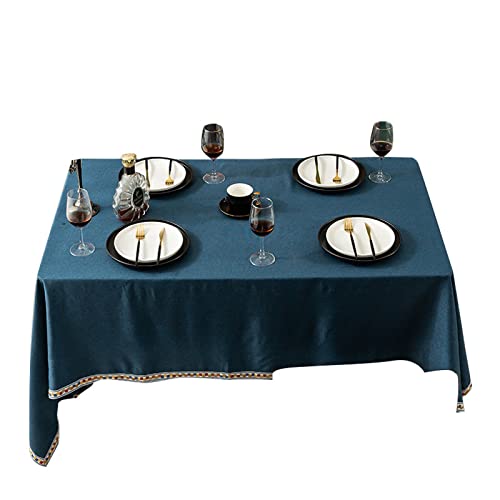 JINGYAN Tischdecken Vier Seiten Gestickte Clan Stil Tischdecke Möbel Staubdichte Abdeckung Isolierung Kaffee Esstisch Schreibtisch Dekoration Manteles(135x135cm) von JINGYAN