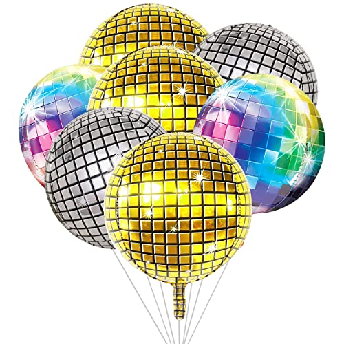 9 Stück Folienballon Disco-Kugel, Disco Party Luftballons Disco Fever Party Dekoration 70er 80er 90er Jahre Disco Party Dekoration Disco Ball Geburtstagsfeierzubehör von JINGYOU