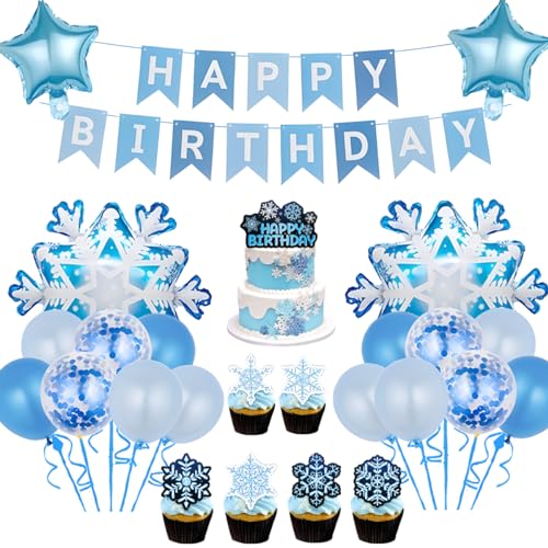 Frozen Geburtstagsparty Deko, Geburtstagsfeier Dekoration Frozen Luftballons, Geburtstagsfeier Frozen Themed Dekorationen für Kinder und Jungen Mädchen von JINGYOU