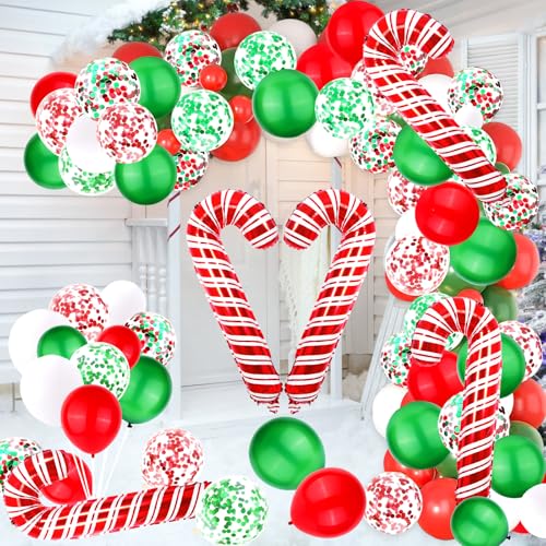Weihnachts Luftballons Girlande, 95pcs Weihnachtsballons, Weihnachtsballons Girlande, Ballon Girlande Weihnachten, Zuckerstangen Weihnachten Luftballons, Weihnachtsballons Deko Weihnachts Luftballons Girlande, 95pcs Weihnachtsballons, Weihnachtsballons Girlande, Ballon Girlande Weihnachten, Zuckerstangen Weihnachten Luftballons, Weihnachtsballons Deko von JINHOXUN