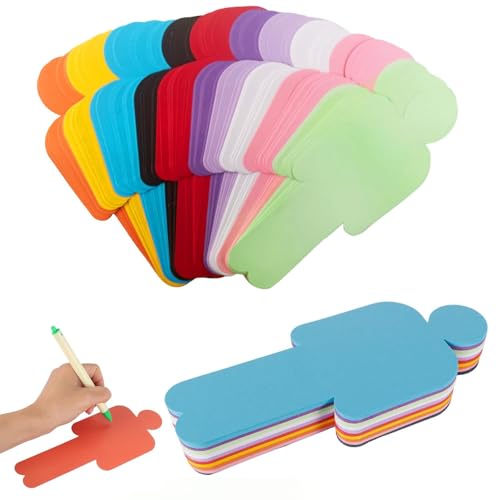 JINJUMEI 150 Stück Bunte Moderationskarten Vokabelkarten, Mensch 10 Farben Präsentationskarten,Präsentationskarten Rund karten Set Für Büro Schule Präsentation Vortrag Moderation lehrerbedarf (20x8cm) von JINJUMEI