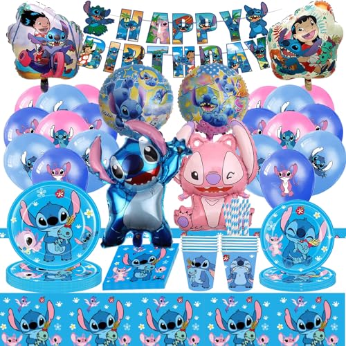 86 Stück S Geburtstag Geschirr Set, Stitc Dekoration Geburtstag Ballon Geschirr Stitc Partybesteck, Tischdekoration Geburtstag Teller Ballon für Kinder 86 Stück S Geburtstag Geschirr Set, Stitc Dekoration Geburtstag Ballon Geschirr Stitc Partybesteck, Tischdekoration Geburtstag Teller Ballon für Kinder von JINLAIYUN