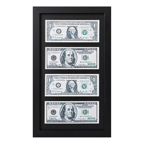 Bilderrahmen für 4 Dollarscheine, Dollarscheinhalter, Multi-Bilderrahmen, kreativer Holz-Bilderrahmen, 6,3 x 15,2 cm, schwarzer Dollarschein-Bilderrahmen mit Matte. Inklusive Staffelei und Bilderrahmen für 4 Dollarscheine, Dollarscheinhalter, Multi-Bilderrahmen, kreativer Holz-Bilderrahmen, 6,3 x 15,2 cm, schwarzer Dollarschein-Bilderrahmen mit Matte. Inklusive Staffelei und von JINMANWU