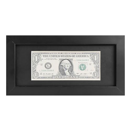 Shadow Box Bilderrahmen, Holz, Dollar-Scheinrahmen, schwarzer Dollar-Bilderrahmen mit Matte, oder 10,2 x 22,9 cm großer Business-Lizenzrahmen (ohne Matte, Echtglas, Staffelei-Ständer/Wandhalterung – Shadow Box Bilderrahmen, Holz, Dollar-Scheinrahmen, schwarzer Dollar-Bilderrahmen mit Matte, oder 10,2 x 22,9 cm großer Business-Lizenzrahmen (ohne Matte, Echtglas, Staffelei-Ständer/Wandhalterung – von JINMANWU