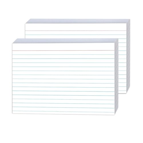Karteikarten, liniert, 12,7 x 17,8 cm, weiß liniert, für Studium, Notizen und Büroorganisation, hochwertige Notizkarten für Schule und Arbeit, 50 Stück Karteikarten, liniert, 12,7 x 17,8 cm, weiß liniert, für Studium, Notizen und Büroorganisation, hochwertige Notizkarten für Schule und Arbeit, 50 Stück von JINMIKEJI