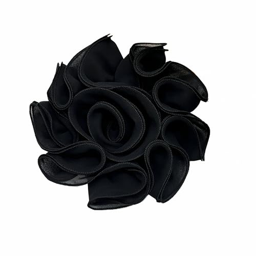 3D-Stoff-Broschen aus mehrlagigem Blumenmuster, für Damen, Anstecknadel, Stoff, Rosen-Design, Mode, DIY, Hochzeit, Party, Kleid, Kleidung, Zubehör (schwarz) von JINMOMOMO