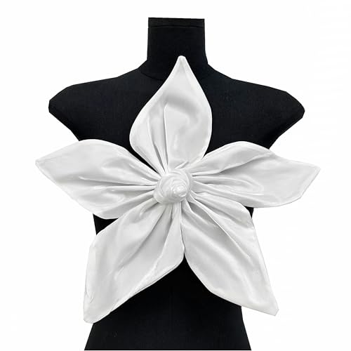 Damen Dreidimensionale Blumenbrosche Corsage bestickte Blumen Applikationen handgenäht handgefertigt DIY Kleidung Hochzeitskleid Dekoration (weiß) von JINMOMOMO