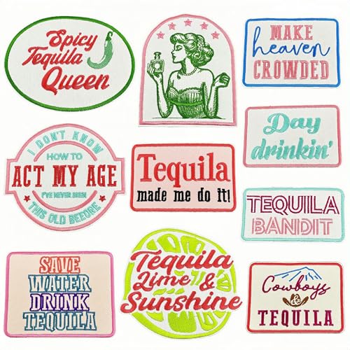 Lustige Bügelbilder Set Cartoon Buchstaben bestickte Sprüche Zitate Patch Dekorative Applikationen DIY Kleidung Tasche Hut Jeans Nähen Aufkleber Abzeichen (Stil 2 (10 Stück)) von JINMOMOMO