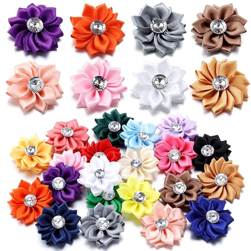 Mini-Satinband aus Polyester, Lotus, Blume, Strass, Vintage-Blume, Stoff für selbstgemachte Haarnadeln, Kleidung, Hochzeit, Hut, Tasche, Haarspange, Blumenstrauß, Dekoration, Zubehör, 4 cm, mehrfarbig Mini-Satinband aus Polyester, Lotus, Blume, Strass, Vintage-Blume, Stoff für selbstgemachte Haarnadeln, Kleidung, Hochzeit, Hut, Tasche, Haarspange, Blumenstrauß, Dekoration, Zubehör, 4 cm, mehrfarbig von JINMOMOMO