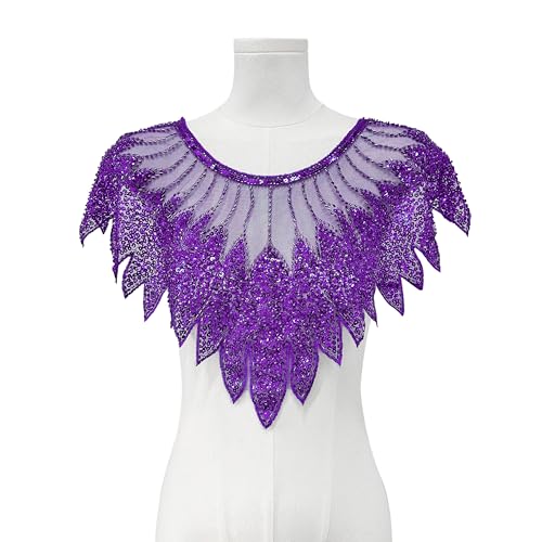 Pailletten-Perlen-Mesh-Applikation, Kragen, künstliche Kragen, Spitze, Stoff, Netz-Patches, glänzend, exquisiter Ausschnitt, DIY, Nähen, Abendkleid, Hochzeitskleid, Basteln, Halsausschnitt, Damen Pailletten-Perlen-Mesh-Applikation, Kragen, künstliche Kragen, Spitze, Stoff, Netz-Patches, glänzend, exquisiter Ausschnitt, DIY, Nähen, Abendkleid, Hochzeitskleid, Basteln, Halsausschnitt, Damen von JINMOMOMO