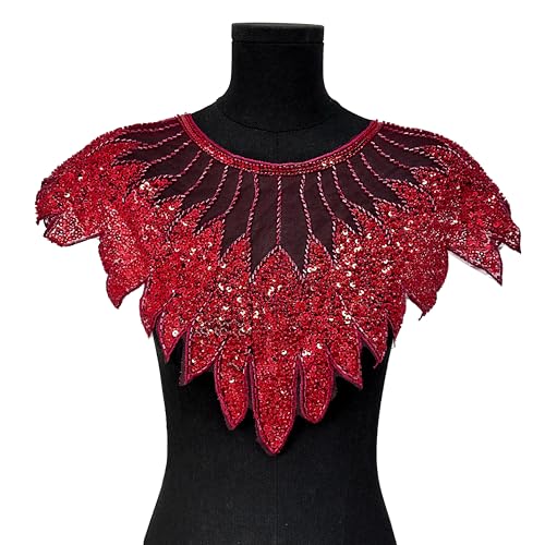 Pailletten-Perlen-Mesh-Applikation, Kragen, künstliche Kragen, Spitze, Stoff, Netz-Patches, glänzend, exquisiter Ausschnitt, DIY, Nähen, Abendkleid, Hochzeitskleid, Basteln, Halsausschnitt Pailletten-Perlen-Mesh-Applikation, Kragen, künstliche Kragen, Spitze, Stoff, Netz-Patches, glänzend, exquisiter Ausschnitt, DIY, Nähen, Abendkleid, Hochzeitskleid, Basteln, Halsausschnitt von JINMOMOMO