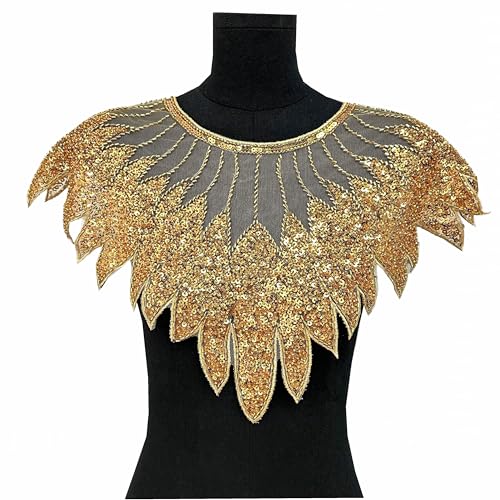 Pailletten-Perlen-Mesh-Applikation, Kragen, künstliche Kragen, Spitze, Stoff, Netz-Patches, glänzend, exquisiter Ausschnitt, DIY, Nähen, Abendkleid, Hochzeitskleid, Basteln, Halsausschnitt Pailletten-Perlen-Mesh-Applikation, Kragen, künstliche Kragen, Spitze, Stoff, Netz-Patches, glänzend, exquisiter Ausschnitt, DIY, Nähen, Abendkleid, Hochzeitskleid, Basteln, Halsausschnitt von JINMOMOMO