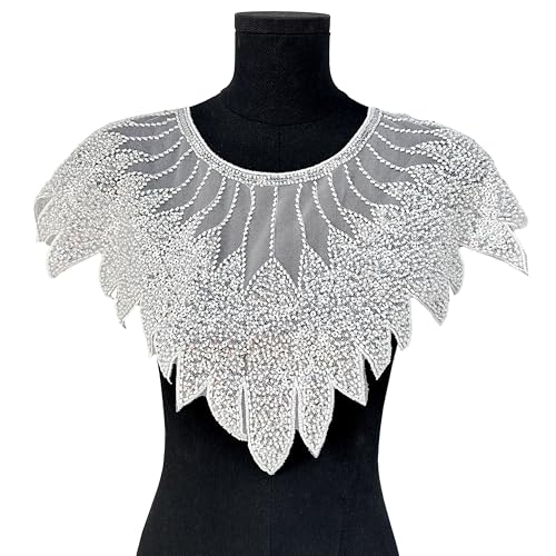 Pailletten-Perlen-Mesh-Applikation, Kragen, künstliche Kragen, Spitze, Stoff, Netz-Patches, glänzend, exquisiter Ausschnitt, DIY, Nähen, Abendkleid, Hochzeitskleid, Basteln, Halsausschnitt Pailletten-Perlen-Mesh-Applikation, Kragen, künstliche Kragen, Spitze, Stoff, Netz-Patches, glänzend, exquisiter Ausschnitt, DIY, Nähen, Abendkleid, Hochzeitskleid, Basteln, Halsausschnitt von JINMOMOMO