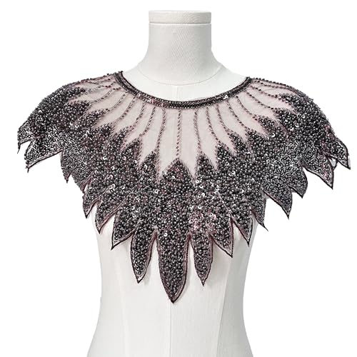 Pailletten-Perlen-Mesh-Applikation, Kragen, künstliche Kragen, Spitze, Stoff, Netz-Patches, glänzend, exquisiter Ausschnitt, DIY, Nähen, Abendkleid, Hochzeitskleid, Basteln, Halsausschnitt Pailletten-Perlen-Mesh-Applikation, Kragen, künstliche Kragen, Spitze, Stoff, Netz-Patches, glänzend, exquisiter Ausschnitt, DIY, Nähen, Abendkleid, Hochzeitskleid, Basteln, Halsausschnitt von JINMOMOMO