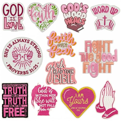 Religiöse christliche Bügelbilder, inspirierender Bibelvers, bestickte Applikationen, Glaube, Jesus, Bibel, dekorative Aufnäher zum Aufnähen, für Kleidung, Tasche, Hut, Jacke, Aufkleber, Basteln (Stil Religiöse christliche Bügelbilder, inspirierender Bibelvers, bestickte Applikationen, Glaube, Jesus, Bibel, dekorative Aufnäher zum Aufnähen, für Kleidung, Tasche, Hut, Jacke, Aufkleber, Basteln (Stil von JINMOMOMO
