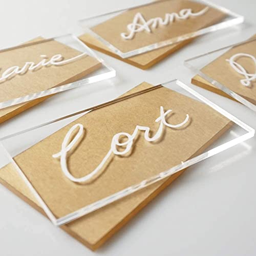 JINMURY 50 Stück Klare Acryl Tischkarten für Hochzeiten oder Partys, Rechteckige Acryl Sitzplatz Tischkarten Escort Karten DIY Gästekarten und Hochzeitsdekoration, 3 1/2 x 2 Zoll JINMURY 50 Stück Klare Acryl Tischkarten für Hochzeiten oder Partys, Rechteckige Acryl Sitzplatz Tischkarten Escort Karten DIY Gästekarten und Hochzeitsdekoration, 3 1/2 x 2 Zoll von JINMURY