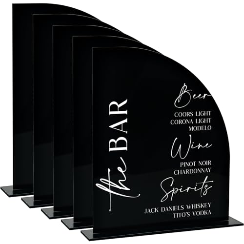 JINMURY Acryl-Schild mit Ständer, 20,3 x 25,4 cm, Halbbogen, Acrylrohling und Basis, DIY, Hochzeitstischnummern, Veranstaltungen und Partys, 5 Stück von JINMURY