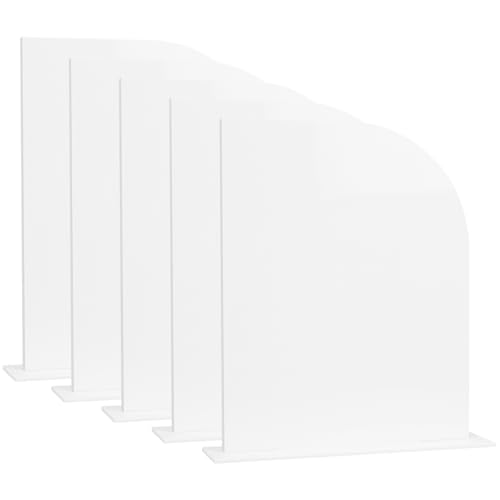 JINMURY Weißes halbes Acryl-Schild mit Ständer, 20,3 x 25,4 cm, blanko, Halbbogen, Acrylschild mit Sockel, DIY Hochzeitstischnummern, Hochzeitsschilder, Veranstaltungen und Partys, 5 Stück von JINMURY