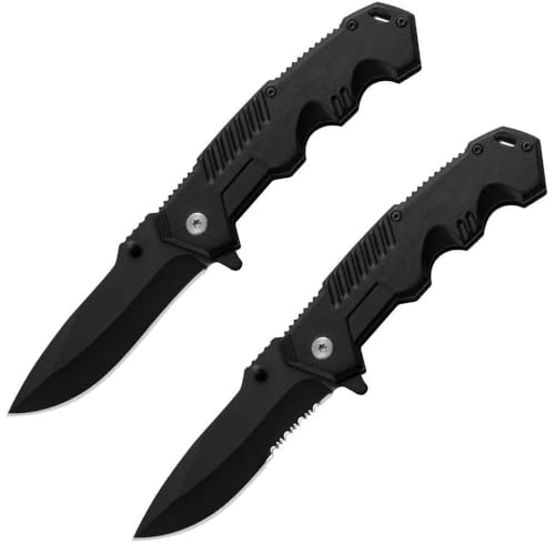 JINPIKER 2 Stücke Klappmesser 7Cr17 Edelstahl Taschenmesser, Outdoor Survival Messer für Camping, Jagd,Klinge,Survival Messer,Rettungsmesser JINPIKER 2 Stücke Klappmesser 7Cr17 Edelstahl Taschenmesser, Outdoor Survival Messer für Camping, Jagd,Klinge,Survival Messer,Rettungsmesser von JINPIKER