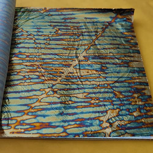 JINRUISI Bunte Blattgoldfolie, 50 Blatt, buntes Blatt-Imitat, Vergoldung, Basteln, Dekoration, Kunst (Sonnenuntergang-Gold) von JINRUISI