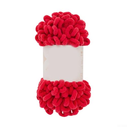 100 g flauschiges Chenille-Garn, flauschig weiches Garn für einfache Fingerschlaufen, Häkelprojekte für warme Accessoires (09) von JINSBON