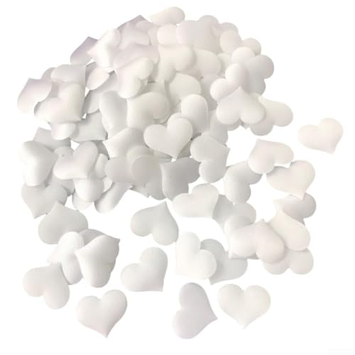 3D-Seiden-Herzblüten für Hochzeiten, Partys und Feiern, für romantische Atmosphäre, Weiß, 200 Stück 3D-Seiden-Herzblüten für Hochzeiten, Partys und Feiern, für romantische Atmosphäre, Weiß, 200 Stück von JINSBON